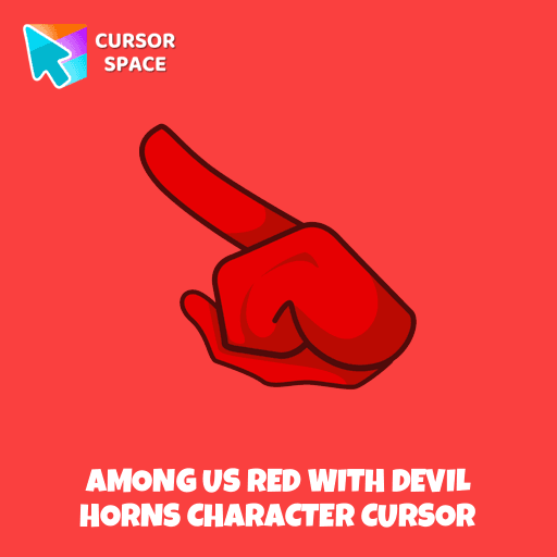 Among Us Red with Devil Horns Character cursor arrow cursor
